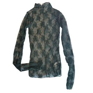 🦋Intimately Free People Lady Luxe Green Layering Lace Long Sleeve size-XS